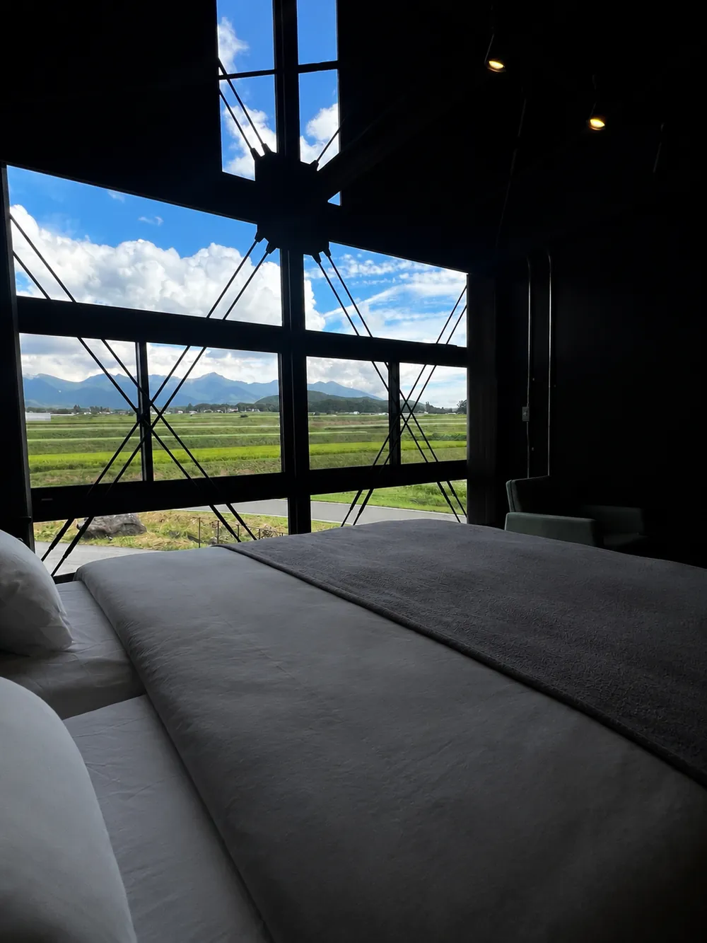 Mountain view from the bed