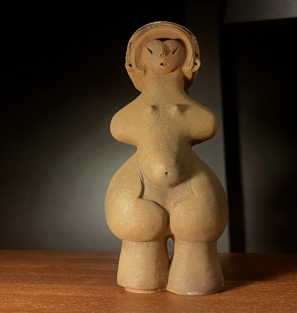 Replica of a Jomon clay figurine