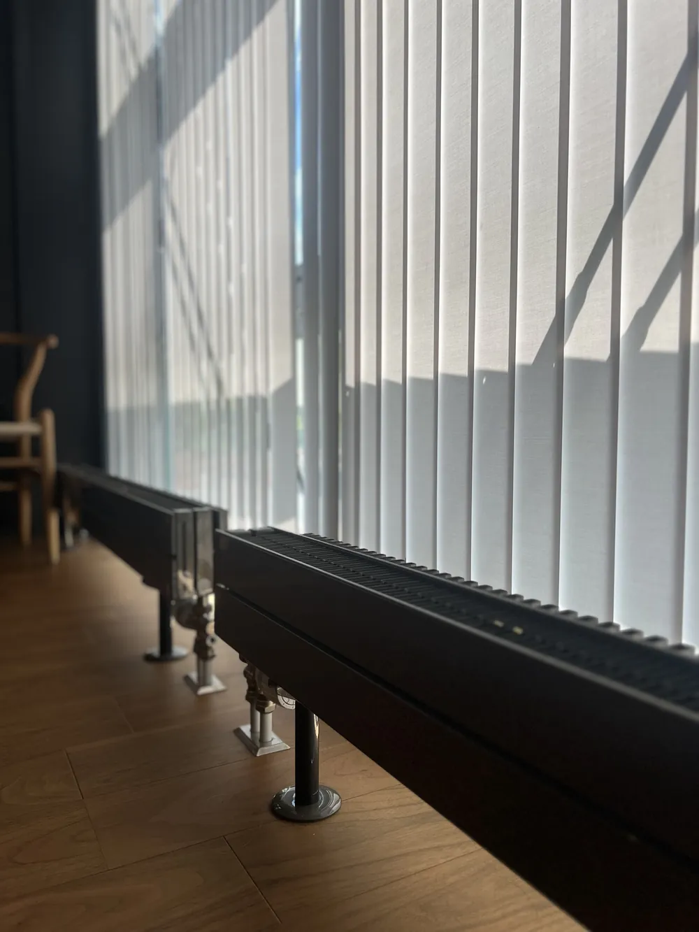 Radiant panel heaters by the window