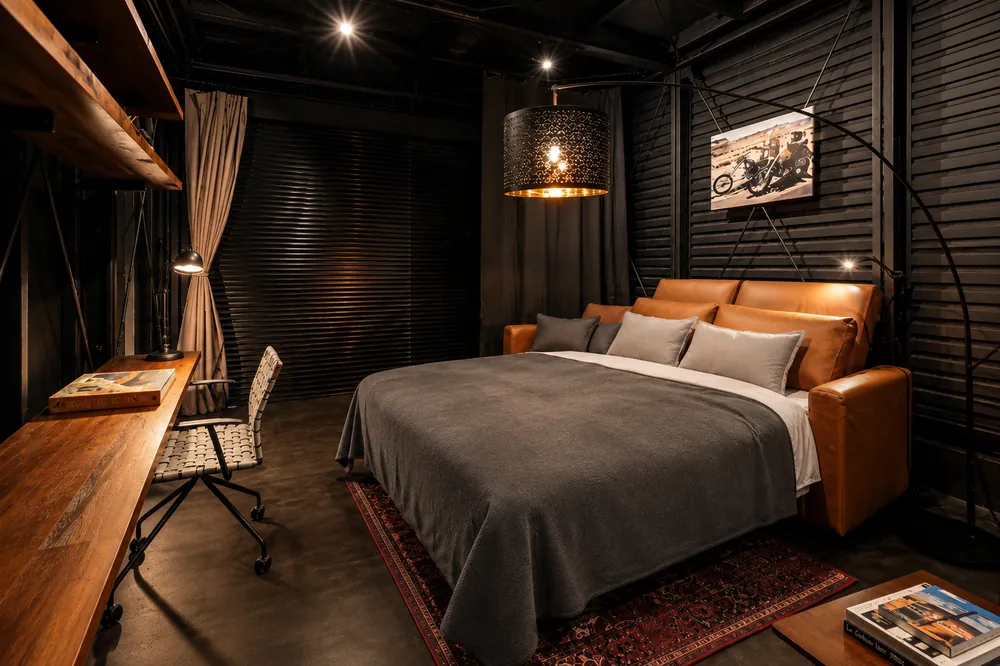 Ground floor with the sofa bed set up