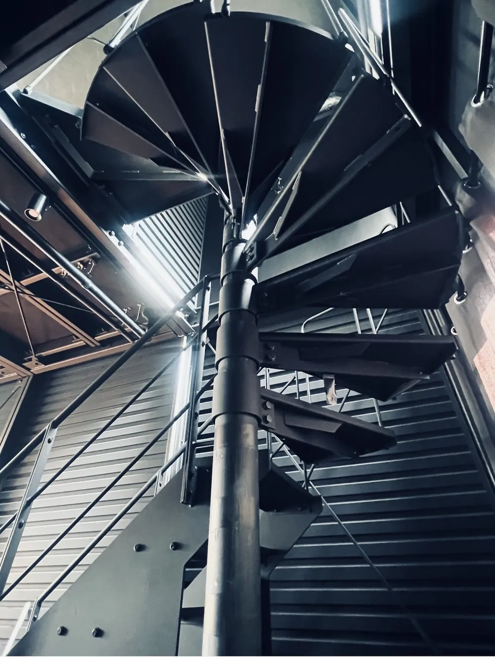Steel spiral staircase